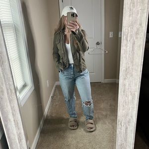 H&M Cargo Olive Green Jacket, Size Small